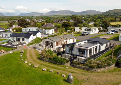 Aerial view of West Point Beach Resort holiday homes and lodges - West Point Beach Resort